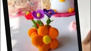 Easy clay craft Easy and beautiful clay flower pot making 