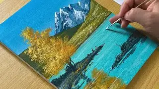 Easy Mountain Lake Painting for Beginners | Step-by-Step Acrylic Tutorial