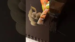Acrylic leaf Painting brush strokes Technique 🎨🌿 #shorts #art #painting