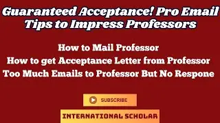 Guaranteed Professor Acceptance! Pro Email Tips for Scholarships & PhD Applications
