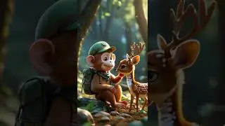 A Monkey's Adventure The Brave Deer of the Foggy Forest Animated Short Story A Monkey Stories