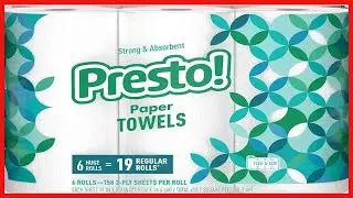 Amazon Brand   Presto! Flex a Size Paper Towels, Huge Roll, 6 Count = 19 Regular Rolls, 158 Sheets
