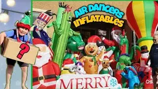 Unboxing Secret Box With Our Massive Christmas Inflatables +Air Dancers Inflatable Tube Man!