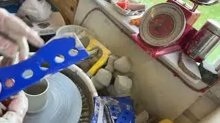 Spinning my pottery wheel and talking a bit!