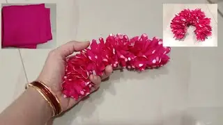 diy flower || garland making || artificial rose petals garland || easy to make rose petal veni.