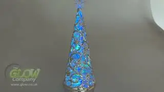 30cm Chrome Glitter Water Spinner Christmas Tree - White & Colour Change - Dual Power