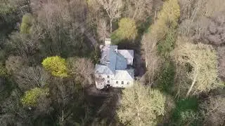 Pałac Juliusza Wilhelma Brunweya w Grzmiącej z drona (Grzmiaca Palace - view from a drone)