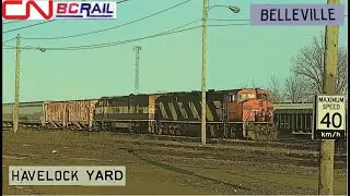 CN Cowl Units on Train 517 at Belleville (Draper Taper Zebra Paint)