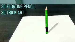 Drawing 3D Standing Pencil on Paper | Floating Pencil - 3D Trick Art on Paper