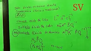 SALES ACIDAS EN FORMA DIRECTA   NOMENCLATURA CLASICA O TRADICIONAL