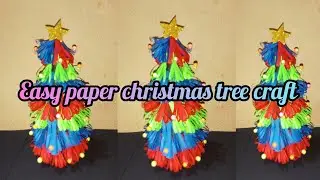 Diy easy beautiful paper christmas tree craft#wall hanging decor craft#paper craft#home decort