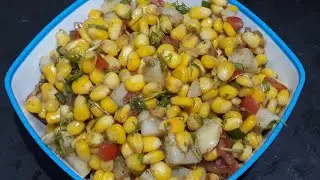easy recipe of sweet corn chaat evening snack #sweetcornchat #sweetcorn #eveningsnack #chat #corncha