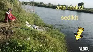 Percobaan mancing dengan joran otomatis di sungai