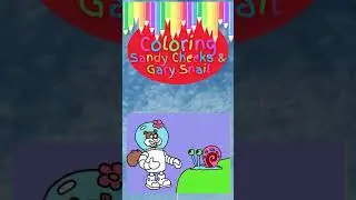 Coloring Sandy Cheeks and Gary Snail #shorts #shortvideo #sandycheeks #garythesnail  #coloringpages