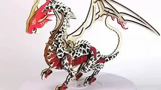 3D wooden puzzle flying dragon