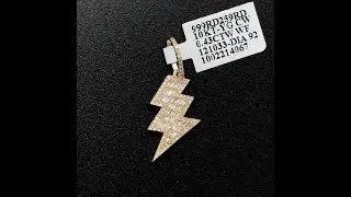 Lightning Bolt Baguette Diamond Pendant .43cttw 10K Yellow Gold