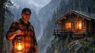 Building a House in the Forest (ASMR) &ndash; A Man Builds a Cozy Wooden House on a Cliff Alone
