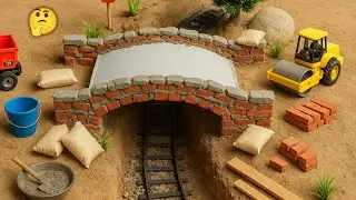 diy mini tractor making bricks and metal bridge construction science project @sanocreator