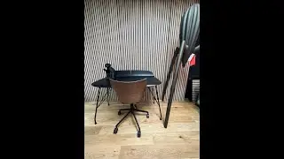 Kartell Earl of Wood Desk by Philippe Starck, Kartell Q/Wood Office Chair w Arms