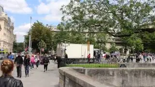 Walking in Paris - Seine river, Notre-Dame cathedral