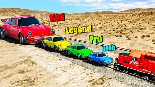 Big & Small Cars vs TRAIN in GTA 5