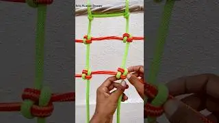 Learn how to tie cargo net or climbing net rope knot! #diy #knot