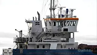 Talfahrt K&uuml;Mo RHEINTAL ex OHLAU CQER7 IMO 9375903 Emden seabound coaster