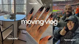 first days in the apartment, new nails & soccer game! | moving vlog