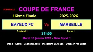 BAYEUX FC - MARSEILLE : 16ème de Finale Coupe de France 2025/2026