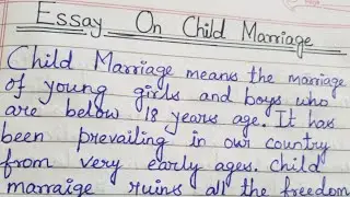 Essay On Child Marriage// English Essay