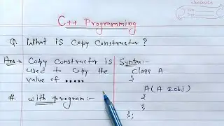 Copy Constructor in C++(Hindi) | Syntax and Example of Copy Constructor in C++