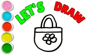 How To Draw A Cute Bag Drawing, Painting & Coloring For Kids and Toddlers_ Child Art 🐋🌈🎨