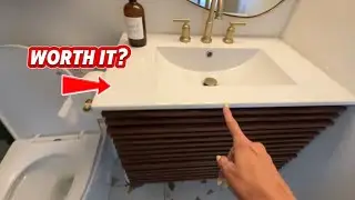 Game-Changer for Small Bathrooms: Floating Vanity Review #bathroomdesign #vanity #commissionsearned