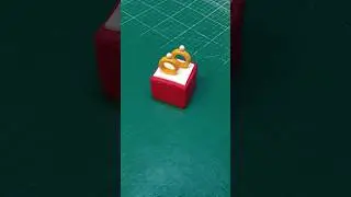 How to make fondant ring box / ring cake / cake topper .. #ring #engagement #cake #goldring #couple