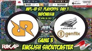 RRQ Hoshi Vs Genflix Aerowolf [Game 3] MPL-ID S7 Playoffs Day 1 [English]