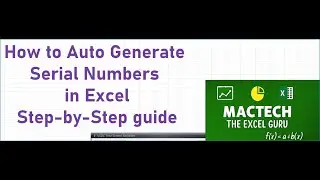 How to Auto Generate Serial Numbers in Excel. Excel me Serial number Kaise generate kare?