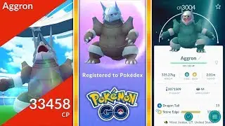 MY FIRST AGGRON RAID IN POKEMON GO! + BEST COUNTERS & MOVESETS FOR AGGRON!