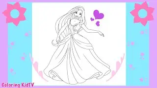 Coloring videos for kids! Coloring a Princess! | Coloring KidTV |