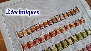 Hand embroidery : 2 easy techniques tutorial for decoration threads 👌 step by step for beginners ✨️