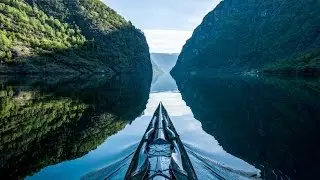 First Person POV Of Kayaking In Norway