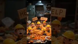 tiny Builders got disaster #satisfyingvideo #giantfood #tinybuilders
