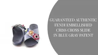 Fendi Shoe Floral Applique Criss Cross Slide 39 / 9