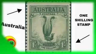 Australia stamp prices 1932' One Shilling 1/-green Large Lyrebird stamp values