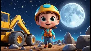 I&rsquo;m an Excavator on the Moon Adventure Ride | Fun Space & Dinosaur Song for Kids | Adventure