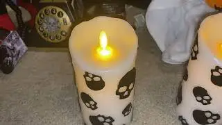 Big lots fake candles and a ghost I made