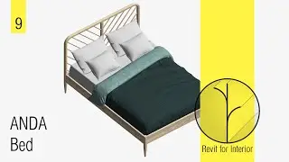 [R4I] BIM & Design tutorial. La Redoute Bed Anda (Revit family Speed Modeling) (Семейство кровать)