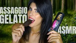 ASMR 🍦 GELATO NUII (Fondente e Mirtilli) • Assaggio + Curiosità su Paesi del Nord e Vichinghi