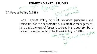 GA Static GK: Environmental Studies- Forest Policy (1988) #SATHEE_SSC #swayamprabha #SSC