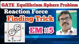 Gate | reaction force finding trick in english | circular block | equilibrium Equations | E M