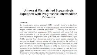 Universal Mismatched Steganalysis Equipped With Progressive Intermediate Domains